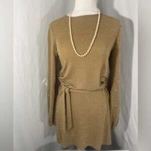 Gold Shimmer Mini Cocktail Dress